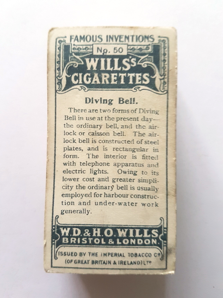 Photo of the back of these Famous Inventions cigarette cards