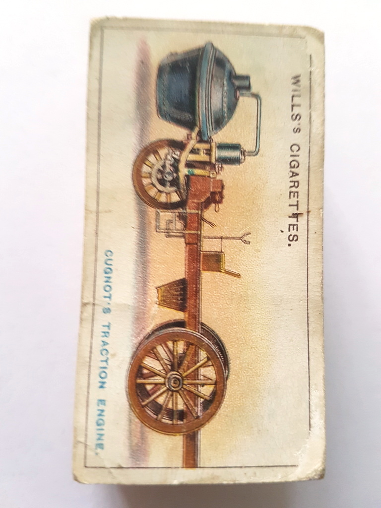 Photo of the front of these Famous Inventions cigarette cards