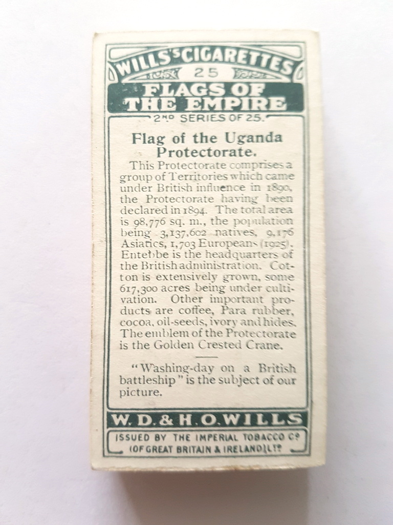 Photo of the back of these Flags of the Empire cigarette cards