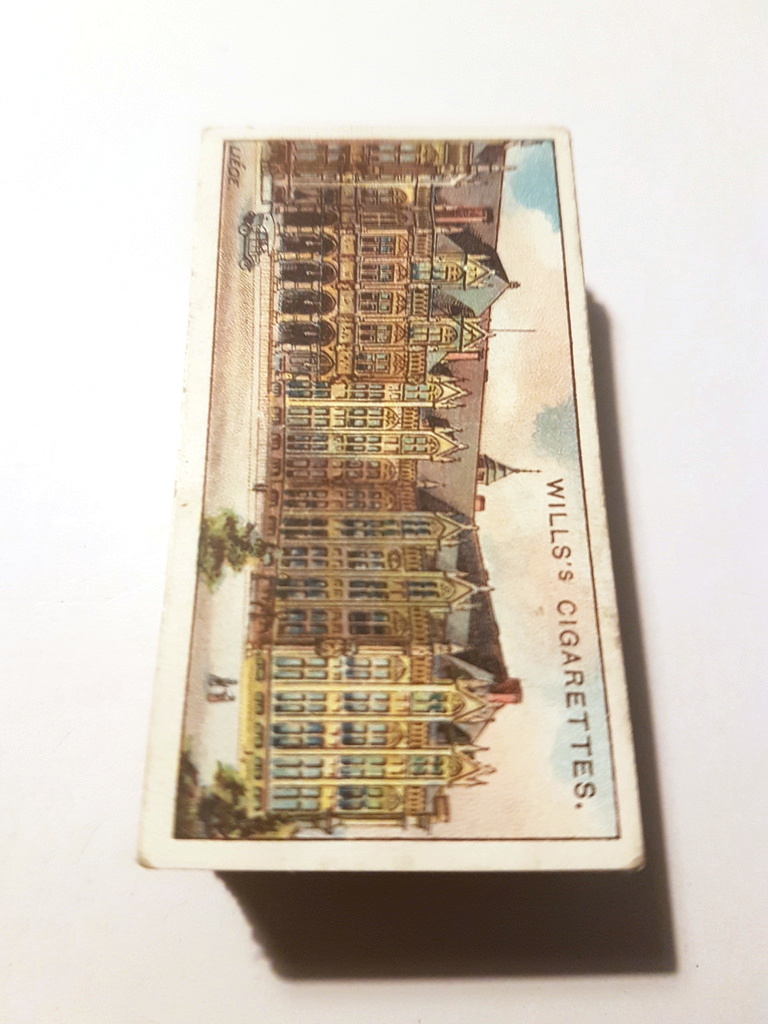 Photo of the front of these Gems of Belgian Architecture cigarette cards