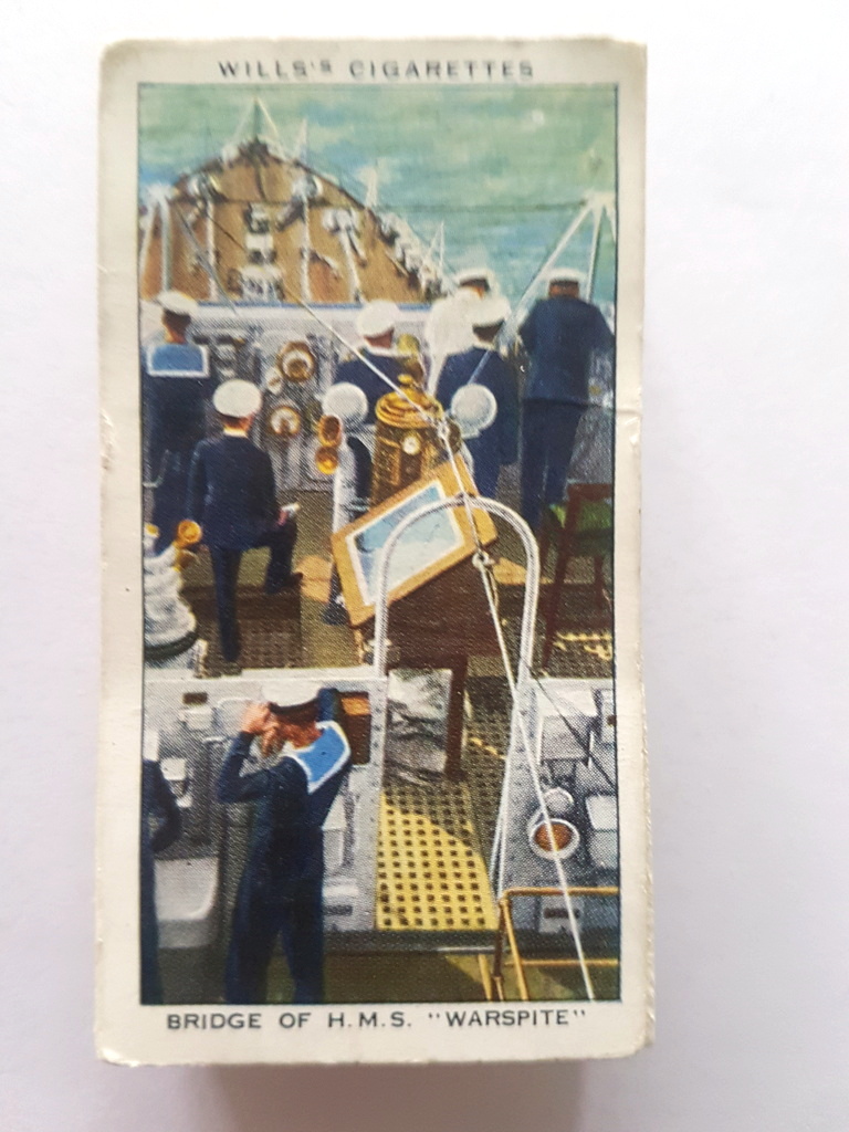 Photo of the front of these Life in the Royal Navy cigarette cards