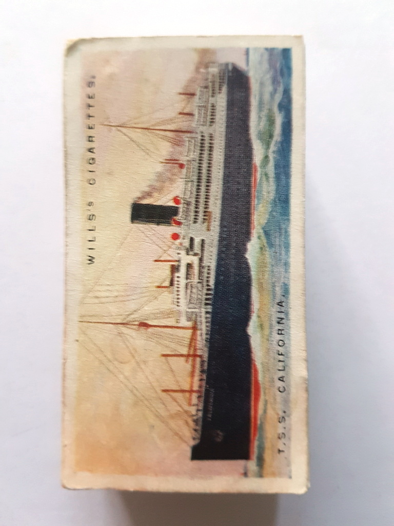 Photo of the front of these Merchant Ships of the World cigarette cards