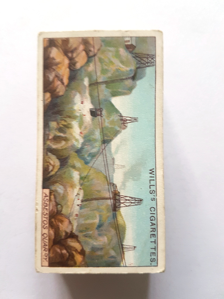 Photo of the front of these Mining cigarette cards