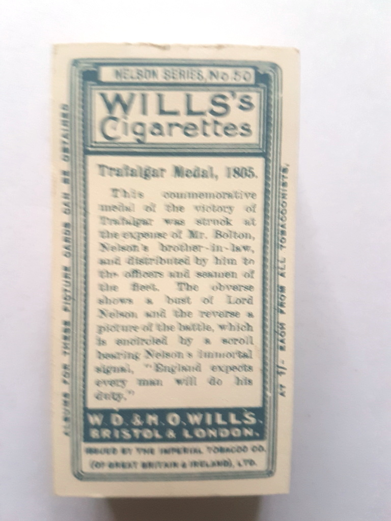 Photo of the back of these Nelson Series cigarette cards