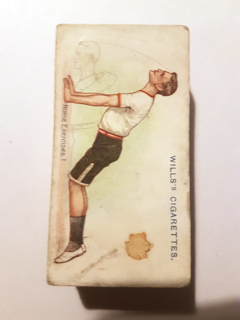 Photo of the front of these Physical Culture cigarette cards