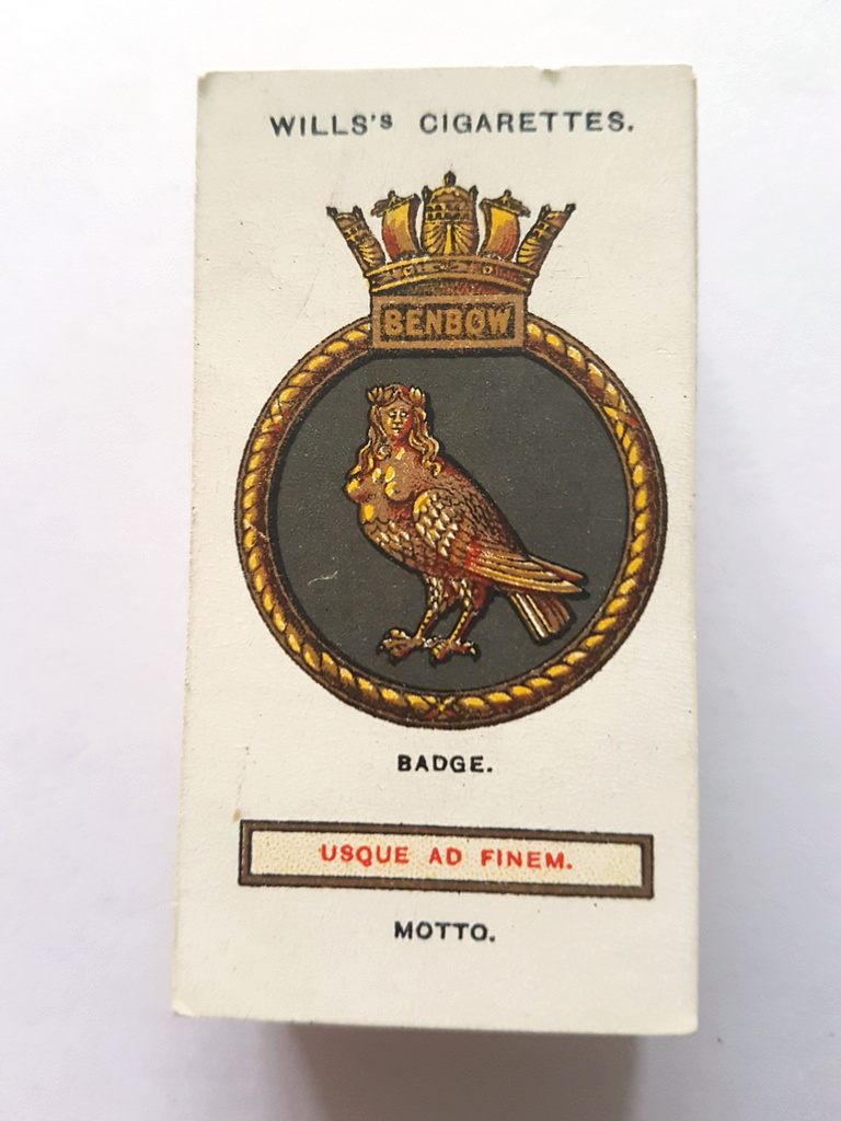 Photo of the front of these Ships' Badges cigarette cards