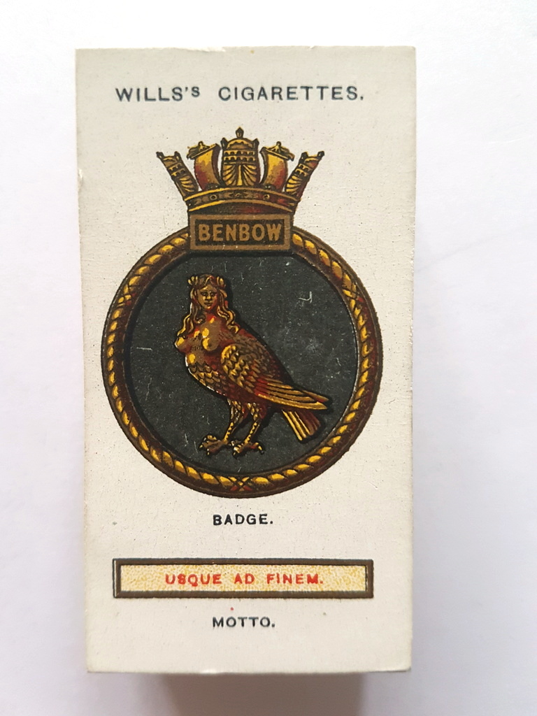 Photo of the front of these Ships' Badges cigarette cards