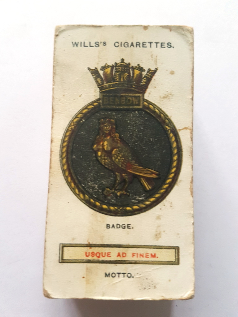 Photo of the front of these Ships' Badges cigarette cards