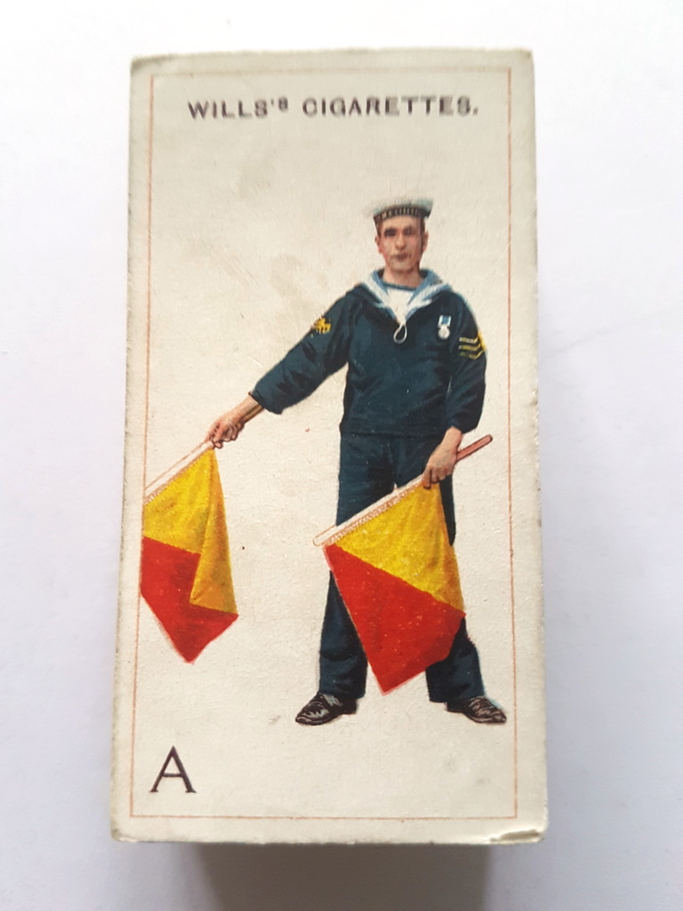 Photo of the front of these Signalling Series cigarette cards