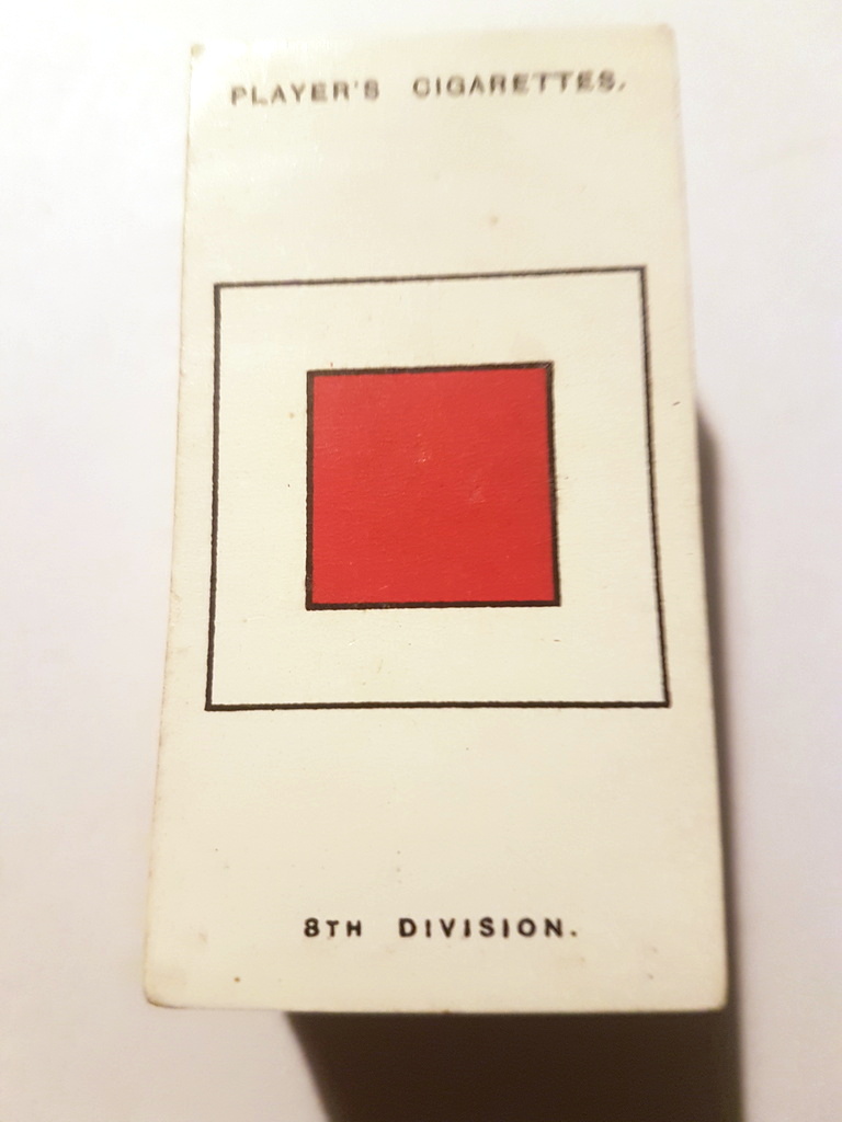 Photo of the front of these Army Corps & Divisional Signs, 1914-1918 (2nd) cigarette cards