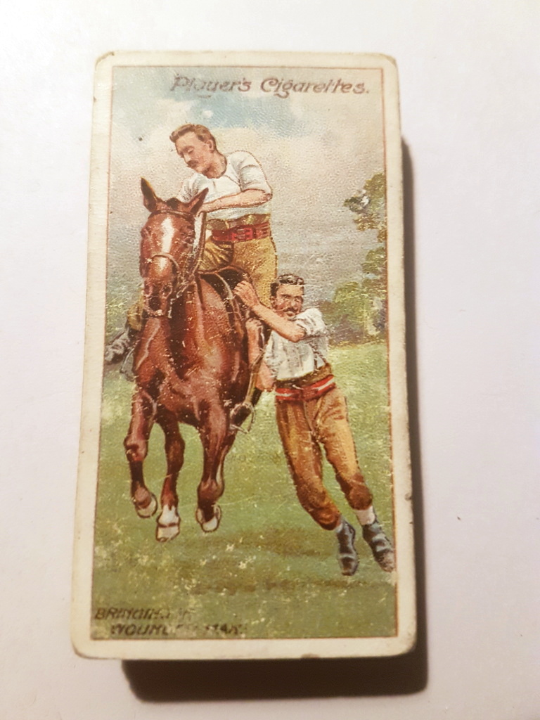 Photo of the front of these Army Life cigarette cards