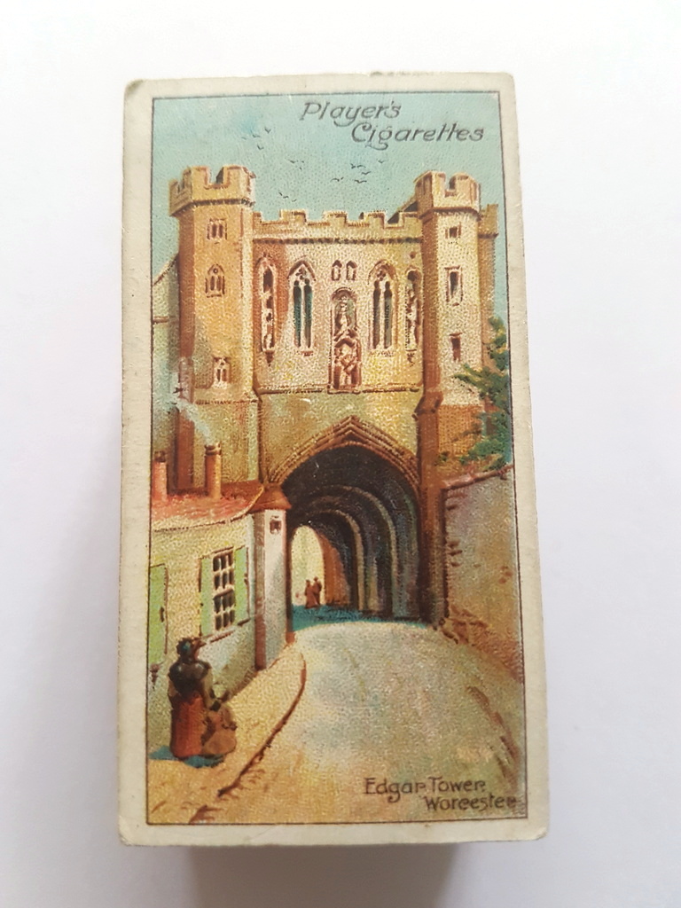 Photo of the front of these Celebrated Gateways (thick) cigarette cards