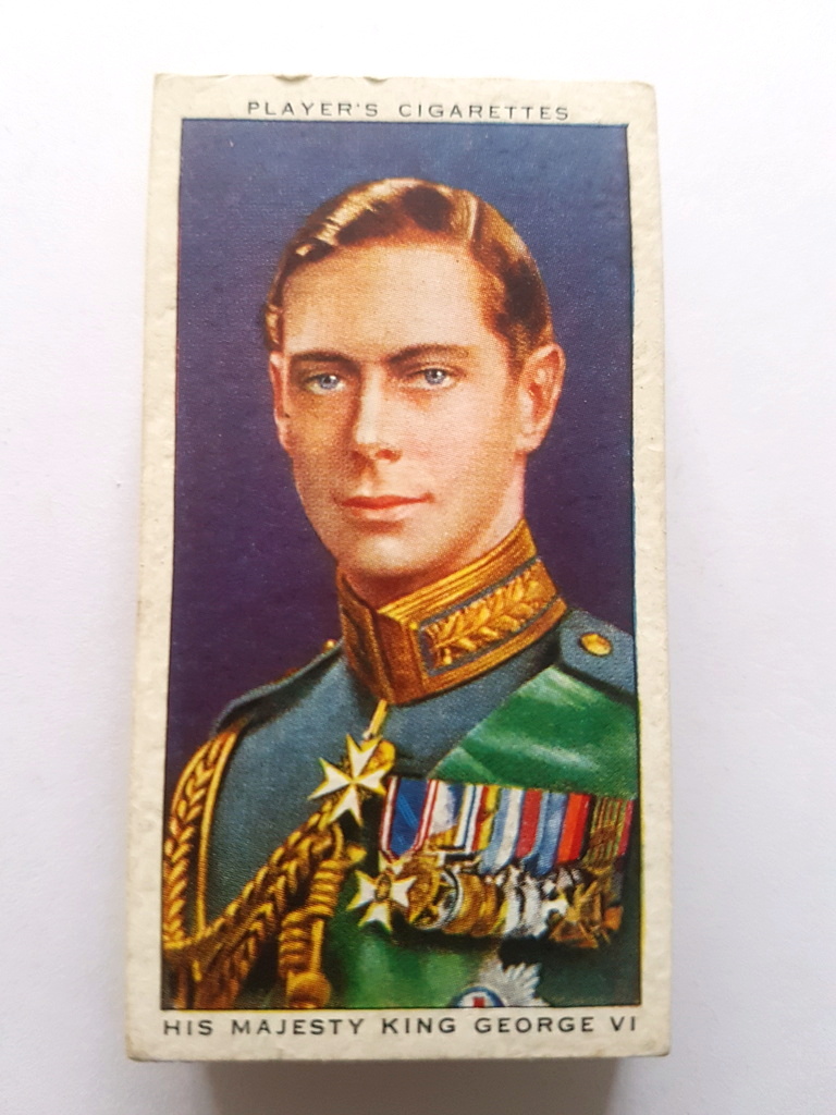 Photo of the front of these Coronation Series Ceremonial Dress cigarette cards