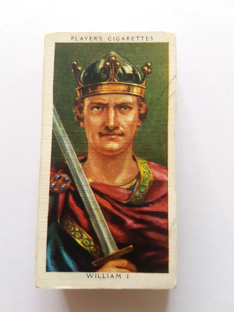 Photo of the front of these Kings & Queens of England cigarette cards