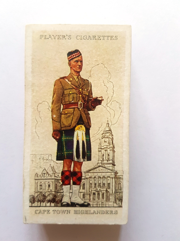 Photo of the front of these Military Uniforms of the British Empire Overseas cigarette cards