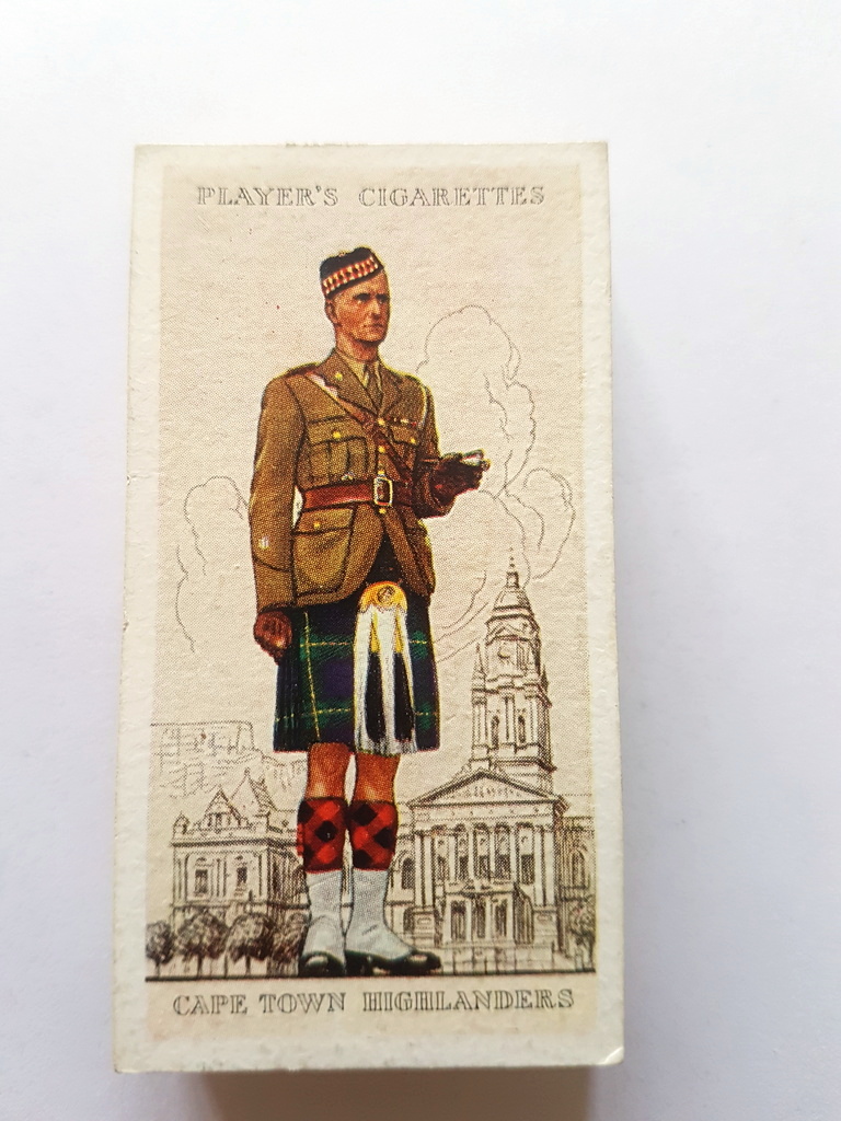 Photo of the front of these Military Uniforms of the British Empire Overseas cigarette cards