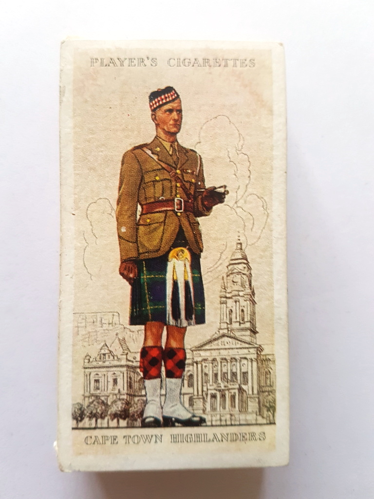 Photo of the front of these Military Uniforms of the British Empire Overseas cigarette cards