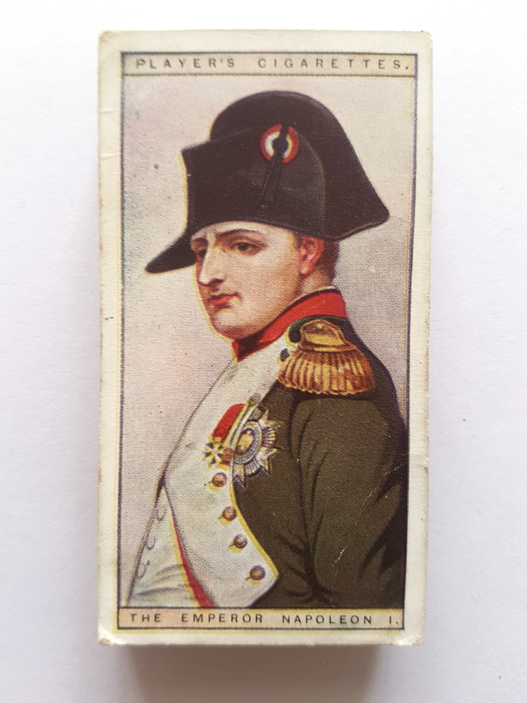 Photo of the front of these Napoleon cigarette cards