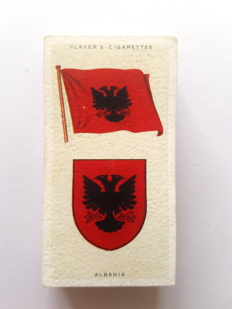 Photo of the front of these National Flags and Arms cigarette cards