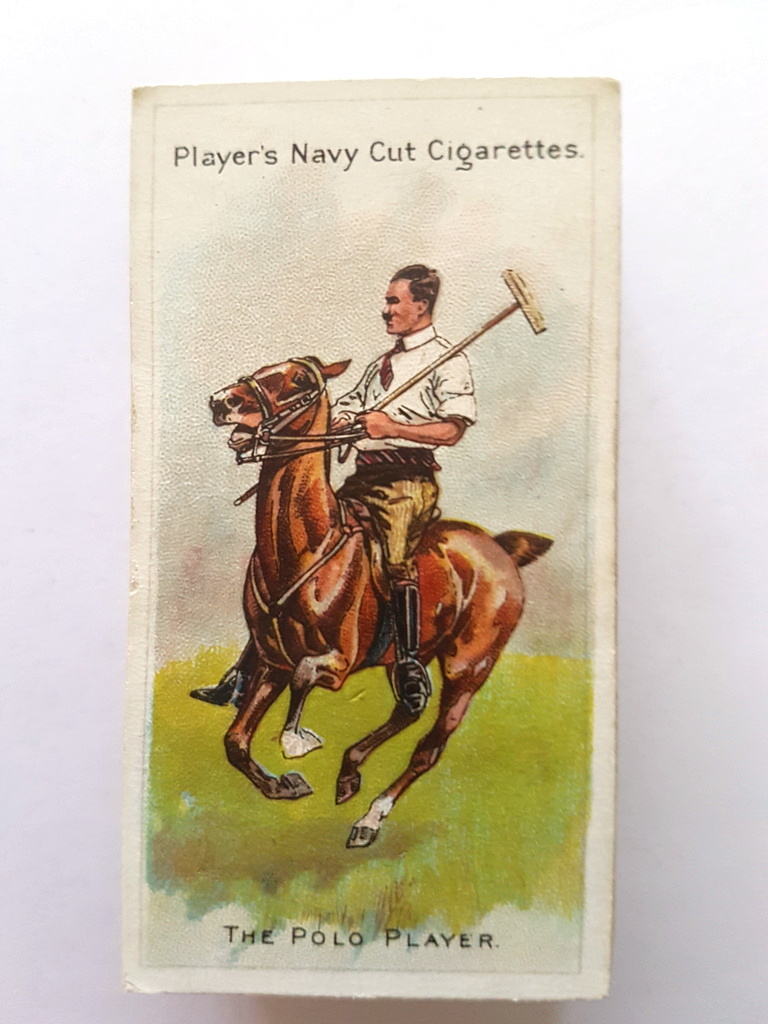 Photo of the front of these Riders of the World cigarette cards