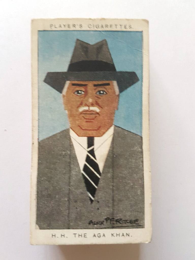 Photo of the front of these Straight Line Caricatures cigarette cards