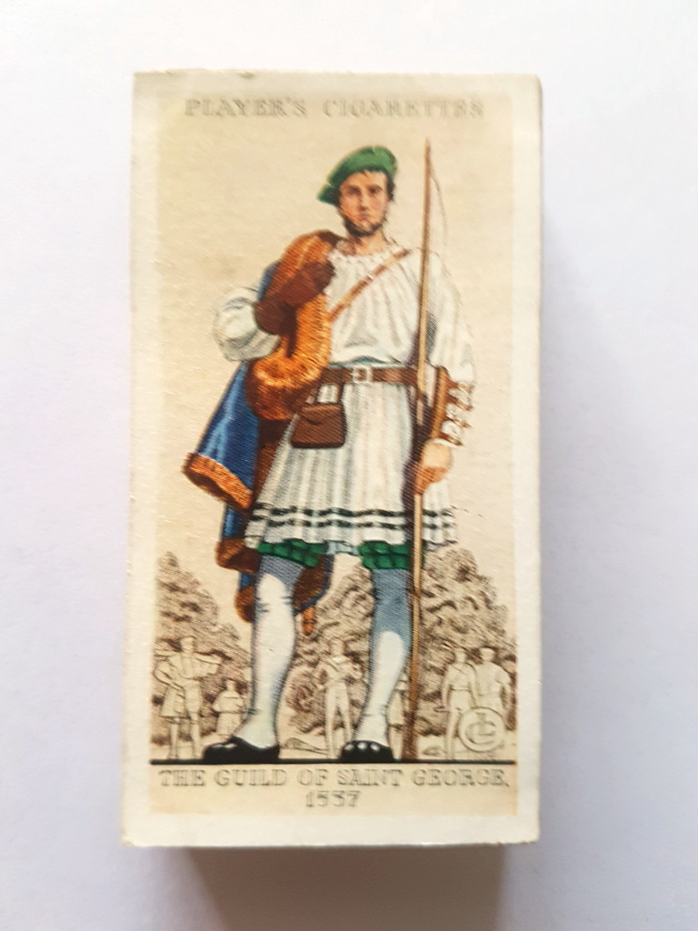 Photo of the front of these Uniforms of the Territorial Army cigarette cards