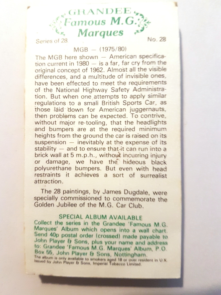 Photo of the back of these Famous M. G. Marques cigarette cards