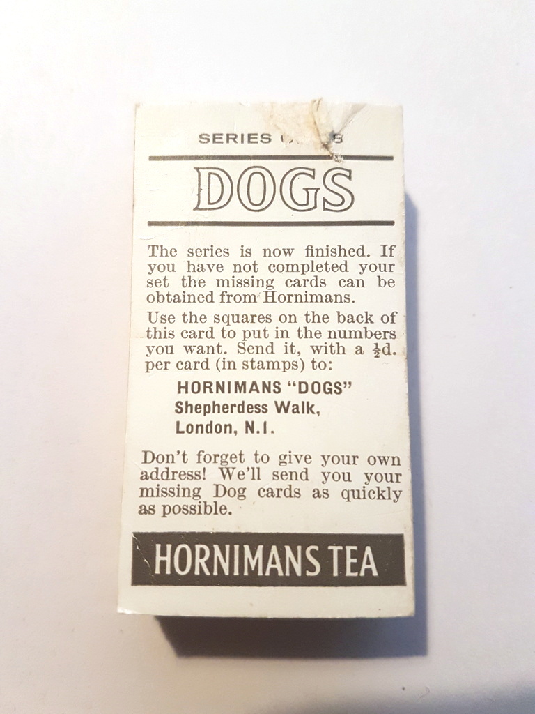 Photo of the back of these Dogs tea cards