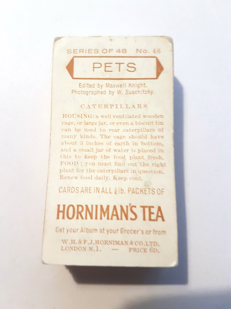 Photo of the back of these Pets tea cards