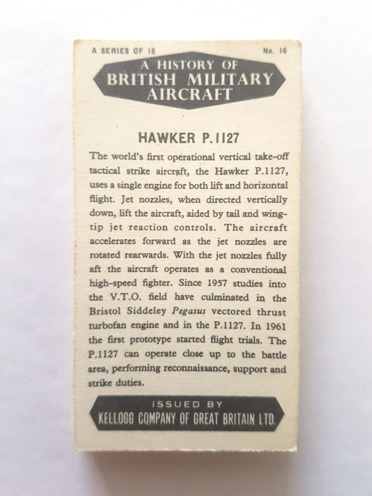 Photo of the back of these A History of British Military Aircraft trade cards