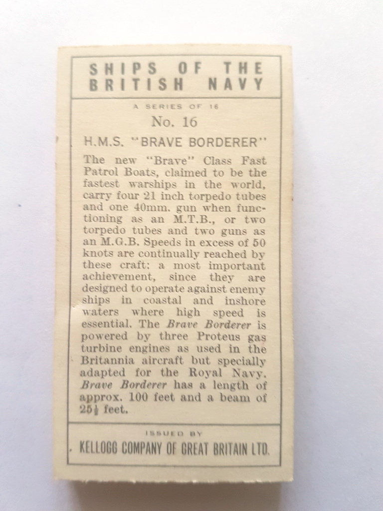 Photo of the back of these Ships of the British Navy trade cards