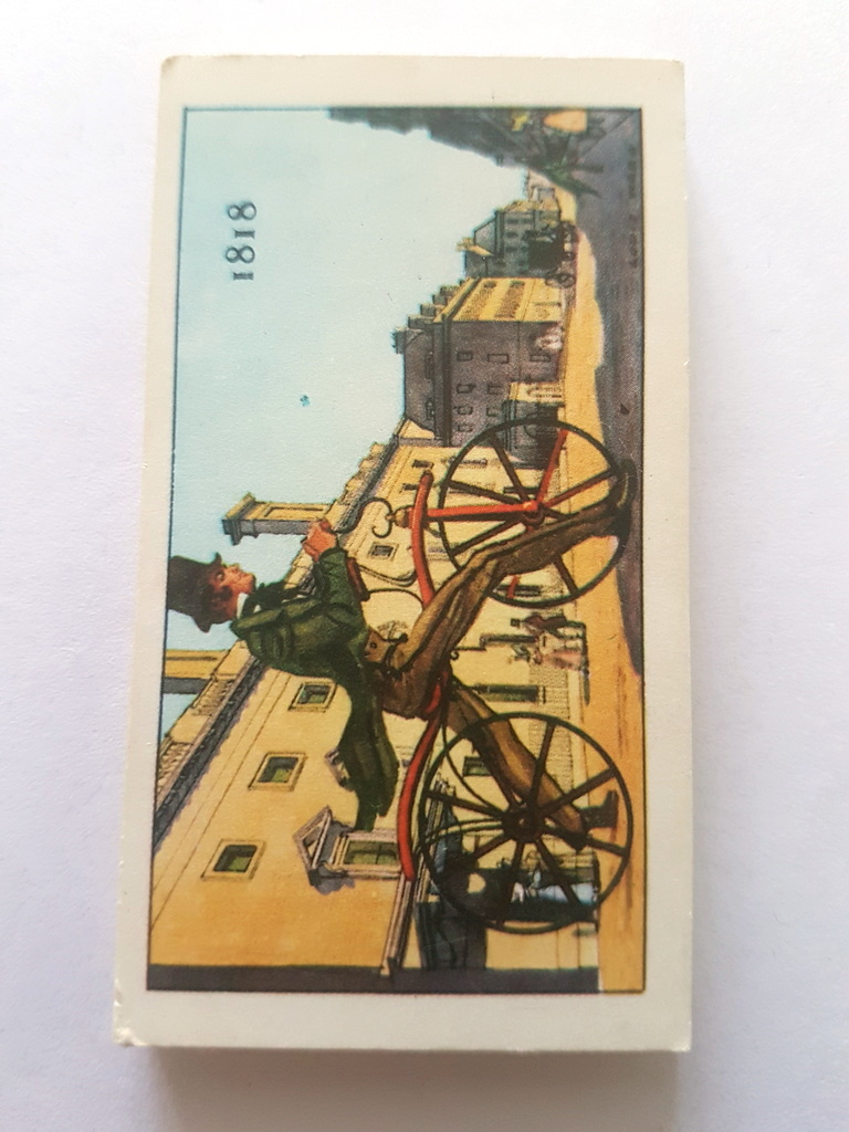 Photo of the front of these The Story of the Bicycle trade cards