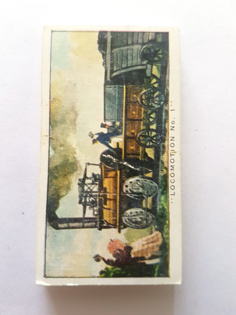 Photo of the front of these The Story of the Locomotive (1st) trade cards