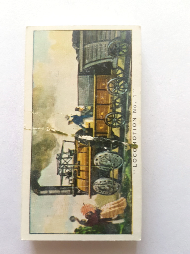 Photo of the front of these The Story of the Locomotive (1st) trade cards