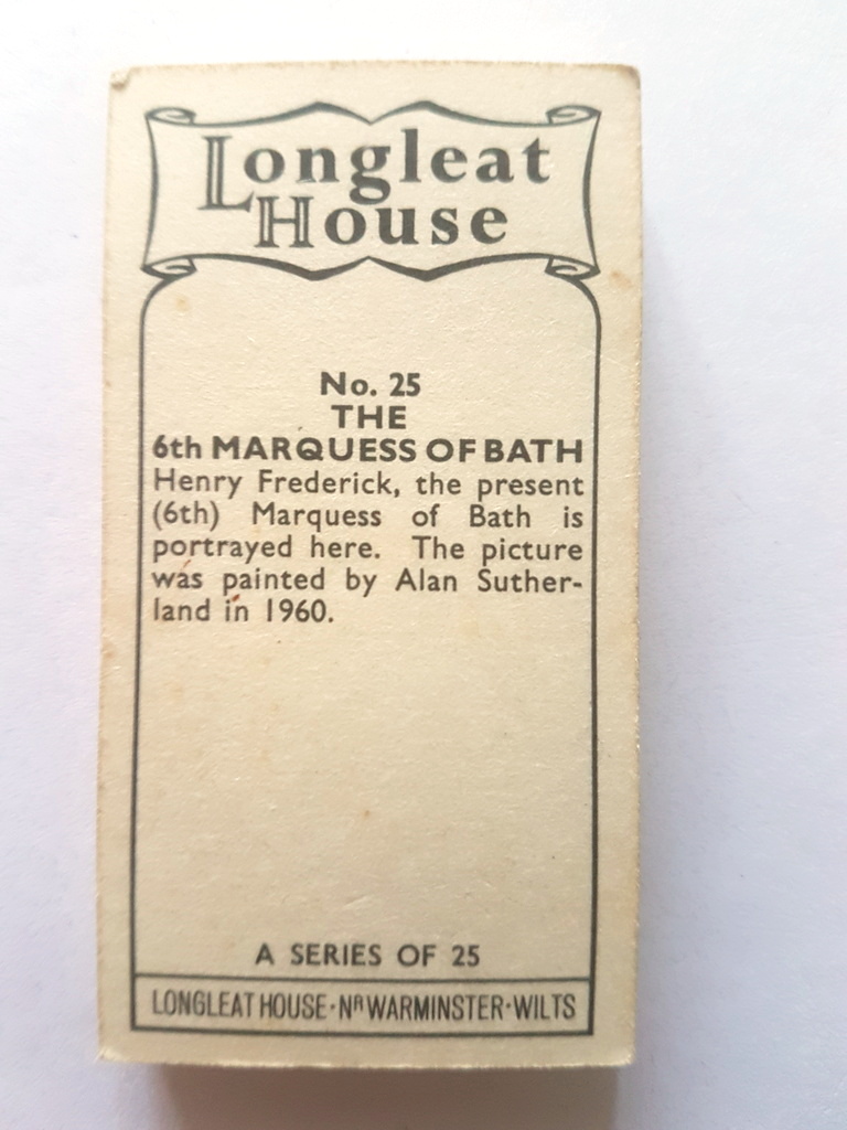 Photo of the back of these Longleat House trade cards