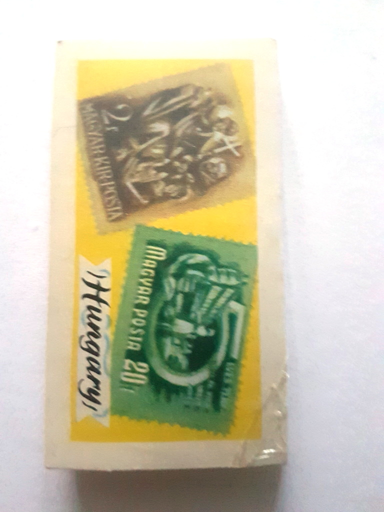 Photo of the front of these Stamp Cards trade cards