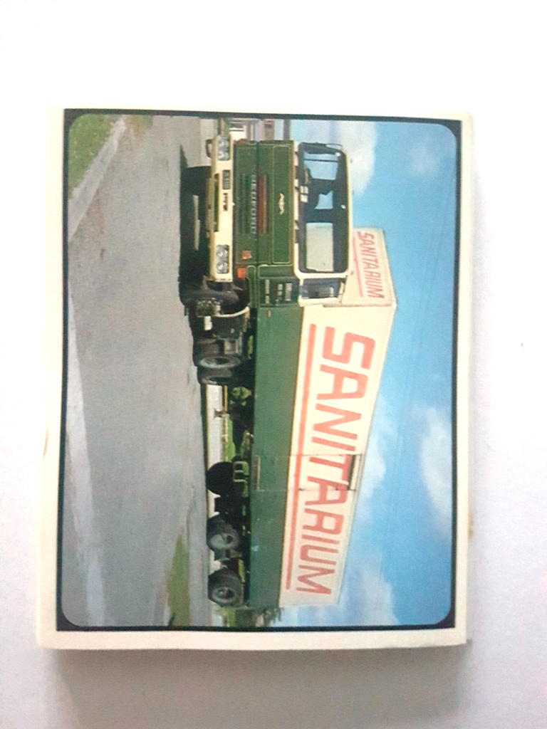 Photo of the front of these Big Rigs trade cards