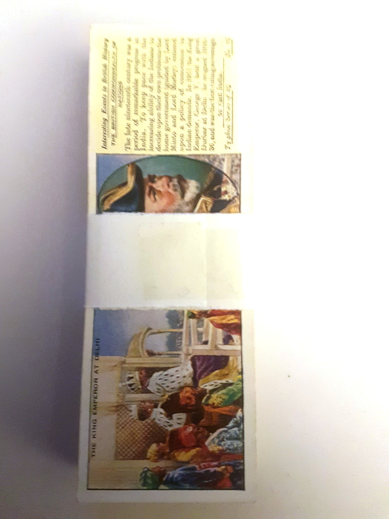 Photo of the front of these Interesting Events in British History tea cards