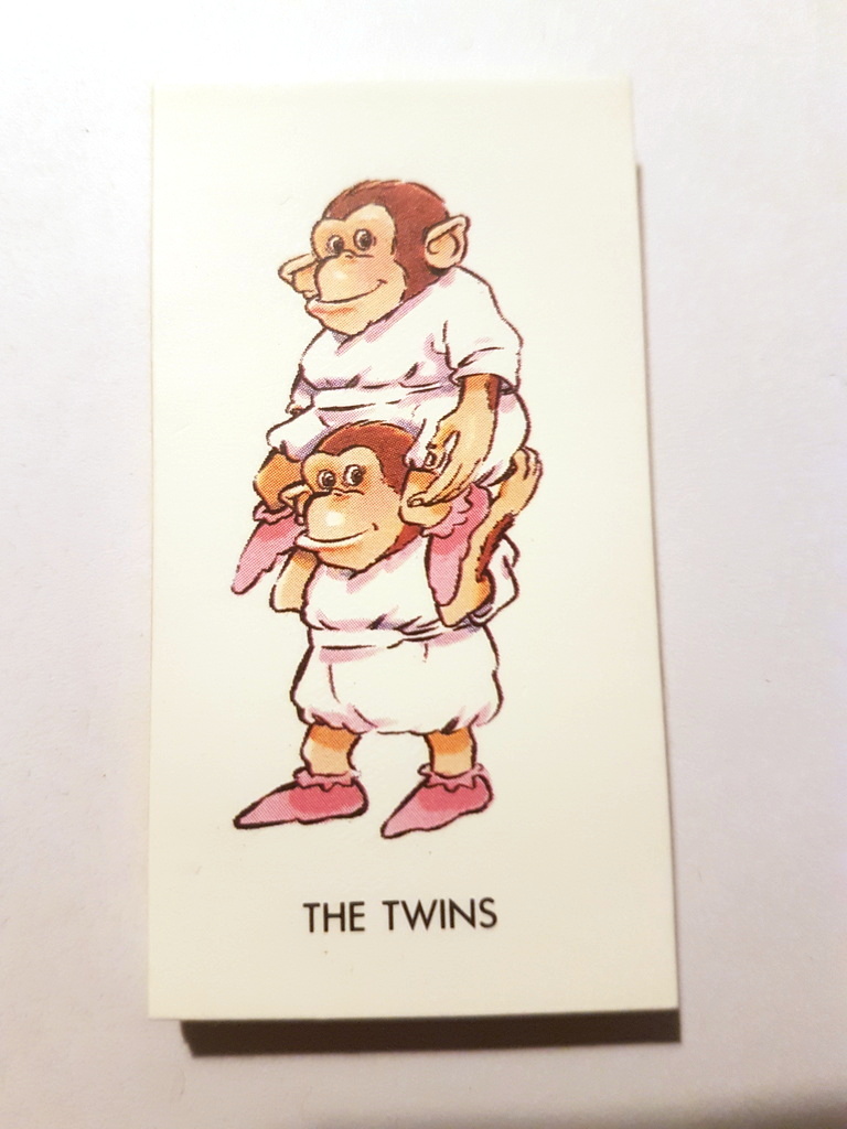 Photo of the front of these 30 Years of the Chimps (plain back, thick) tea cards