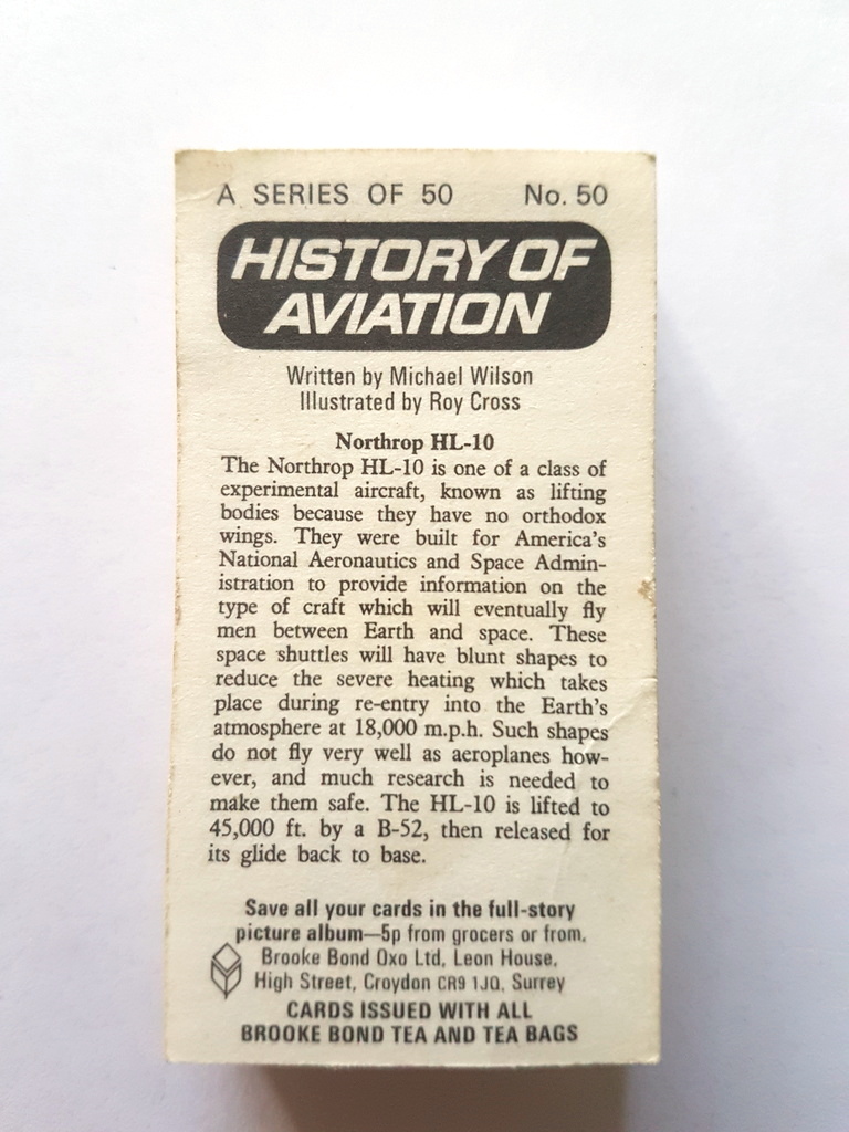 Photo of the back of these History of Aviation tea cards