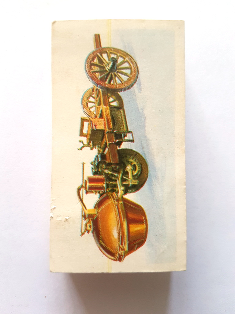 Photo of the front of these History of the Motor Car tea cards