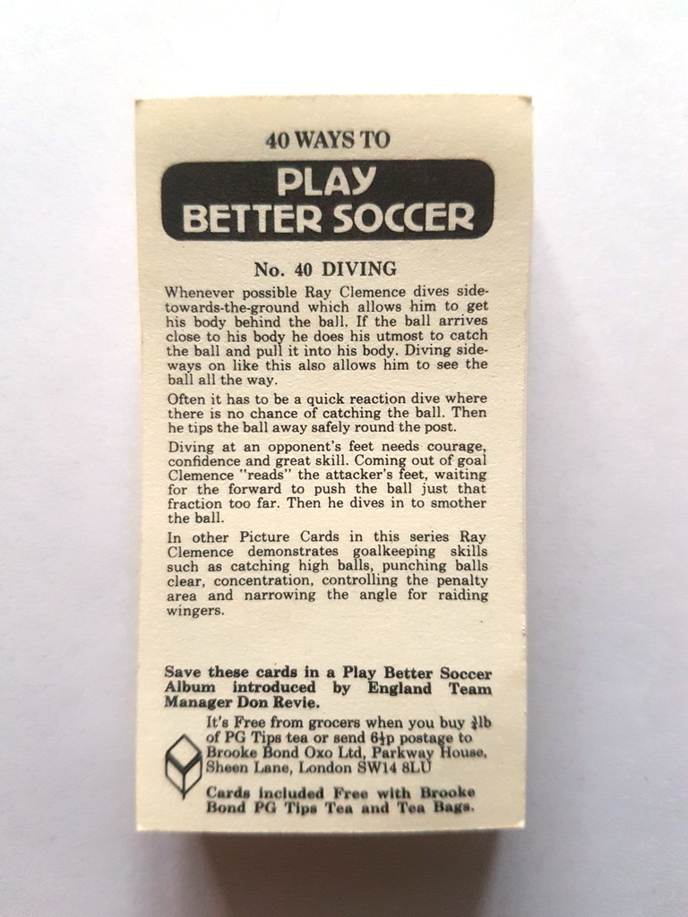 Photo of the back of these Play Better Soccer tea cards