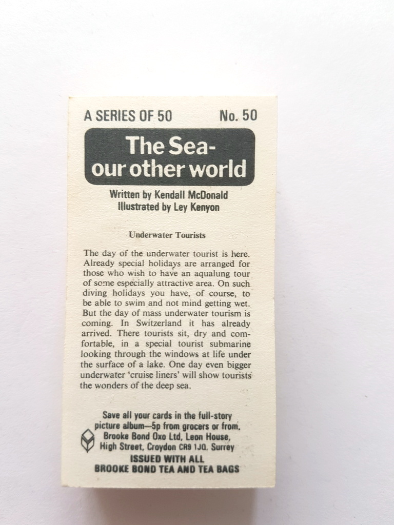 Photo of the back of these The Sea - Our Other World tea cards