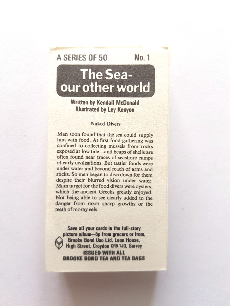 Photo of the back of these The Sea - Our Other World tea cards