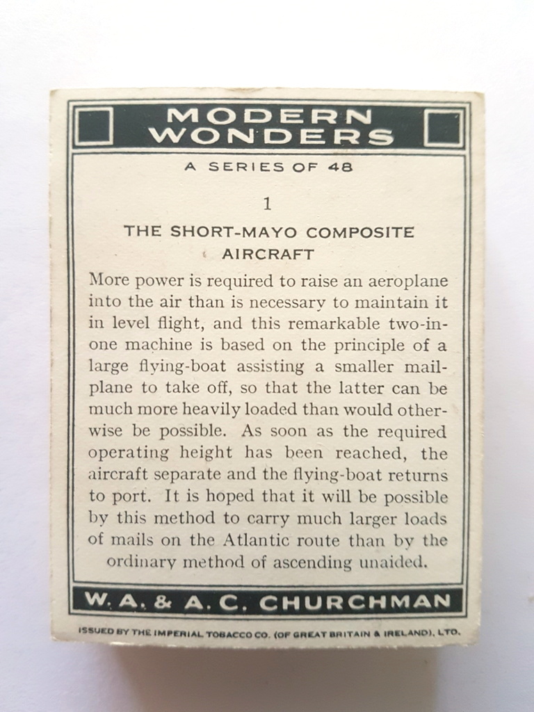 Photo of the back of these Modern Wonders cigarette cards