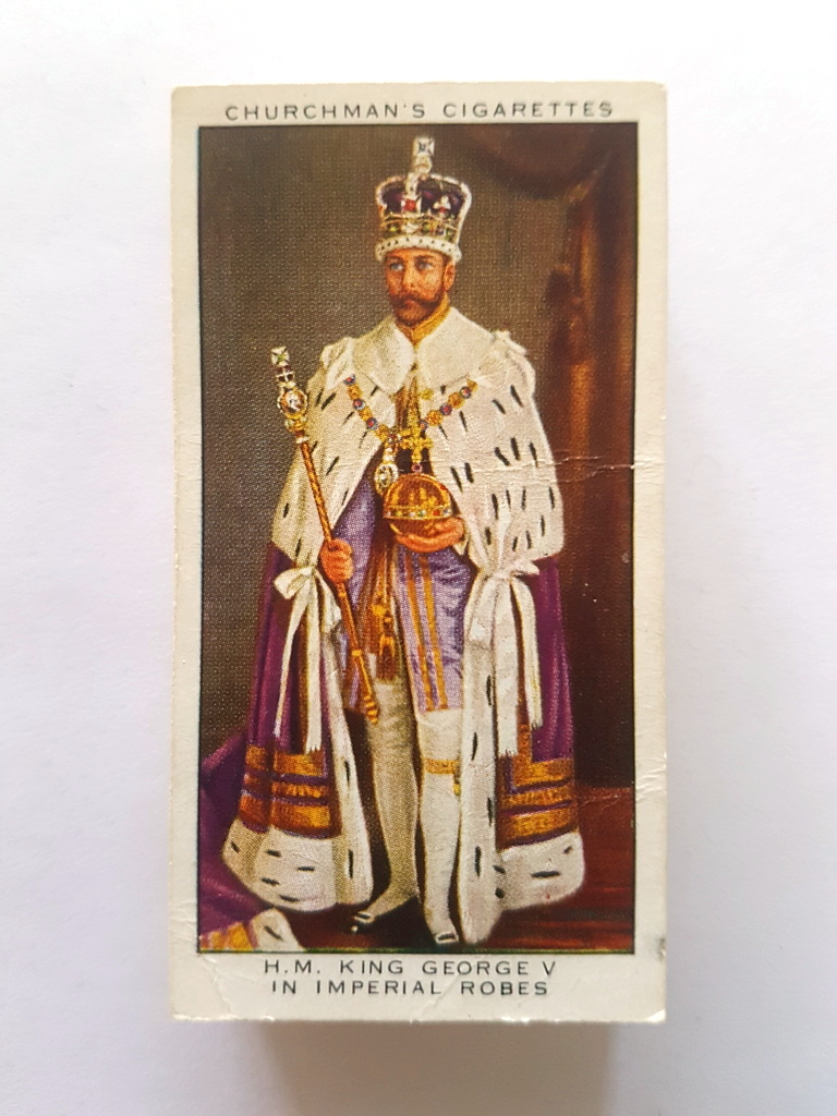 Photo of the front of these The King's Coronation cigarette cards