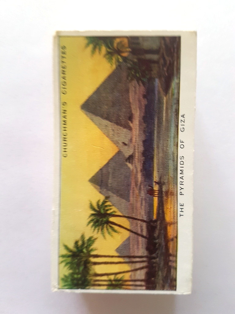 Photo of the front of these World Wonders Old and New (unissued) cigarette cards