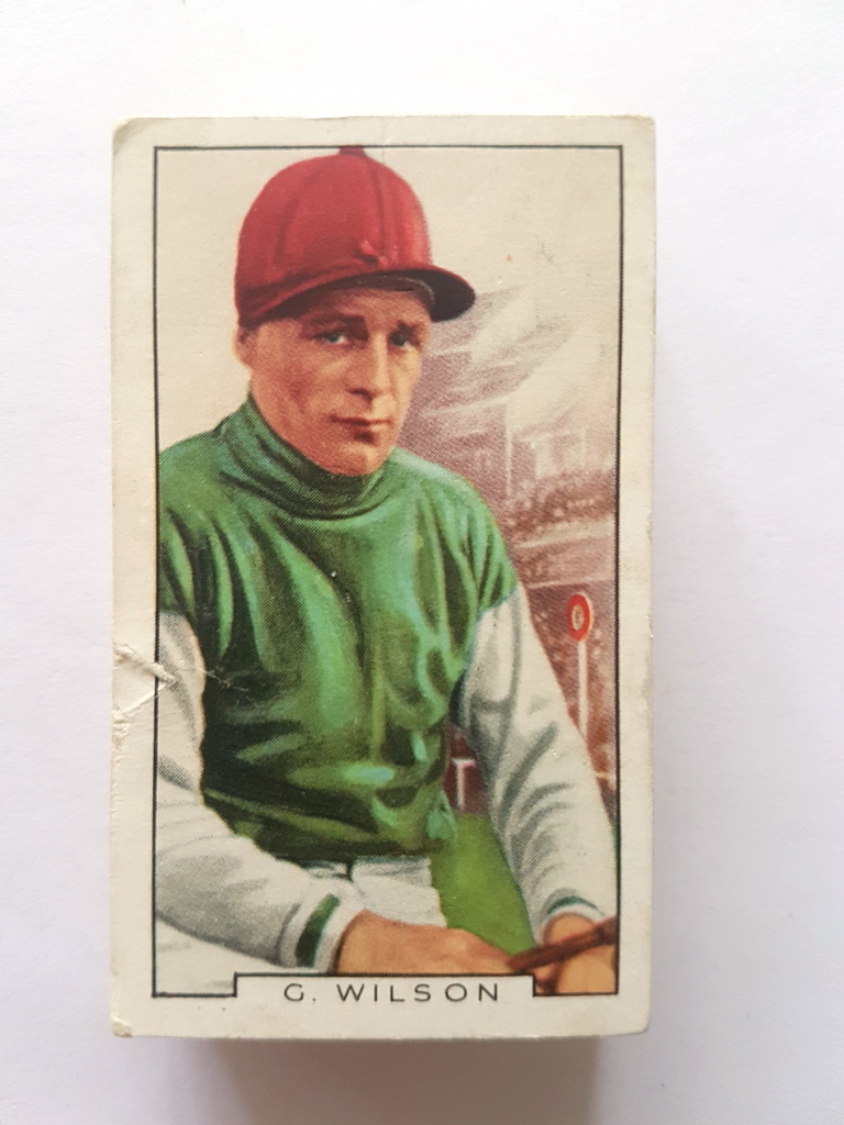 Photo of the front of these Sporting Personalities cigarette cards