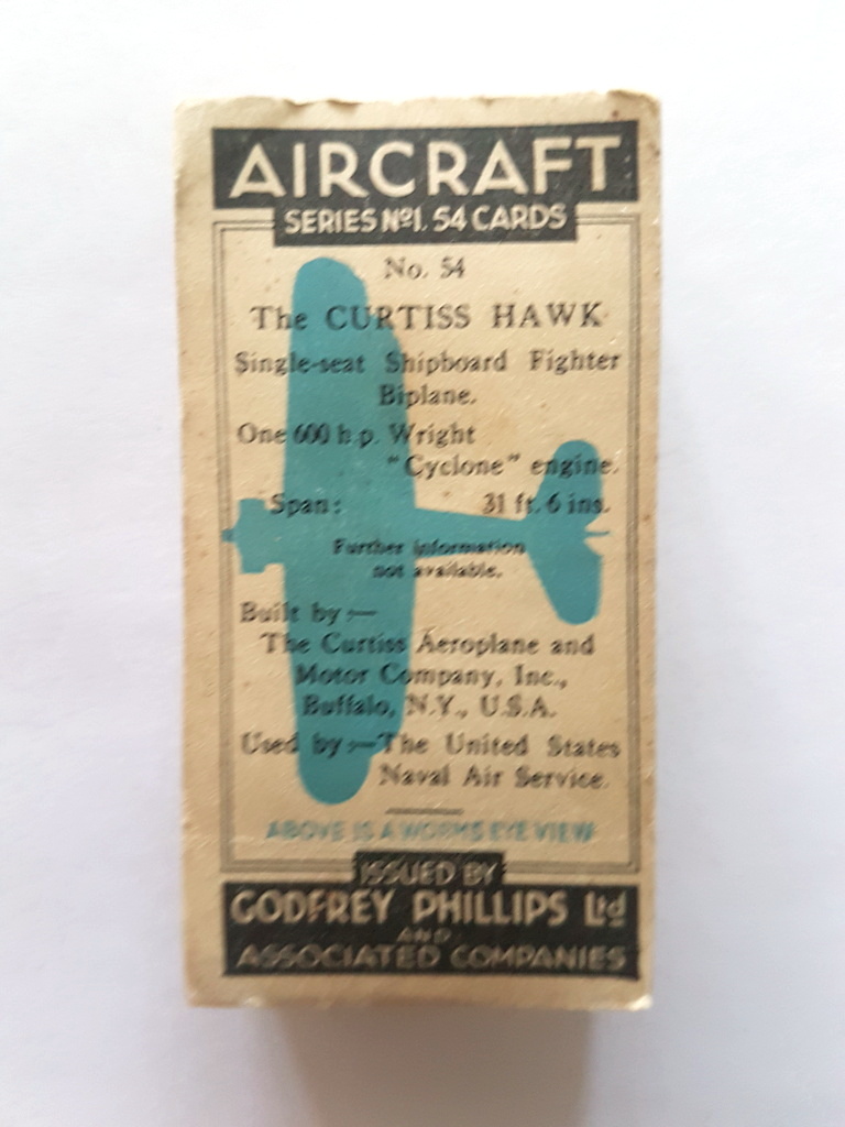 Photo of the back of these Aircraft (matt) cigarette cards