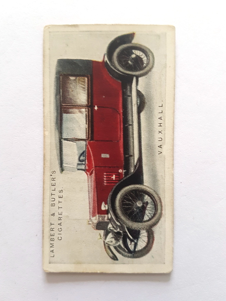 Photo of the front of these Motor Cars (A) cigarette cards